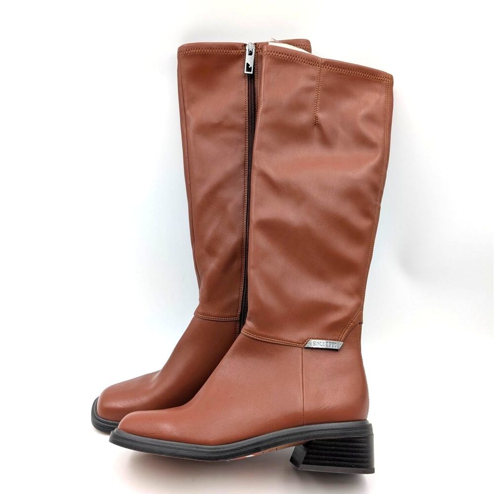 Franco Sarto Geralyn Knee High Boots Square Toe Women's Brown Size US6M EU36